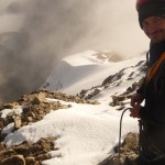 Rémy à l'attaque de la descente du Pic du Glacier Blanc