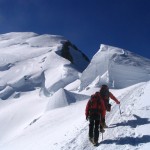 Sur l'arête des Bosses en direction du Mont Blanc