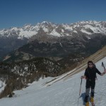 Montée à ski à Peyre - Eyraute