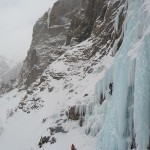 Cascade de glace à Crévoux - Un petit grade 5