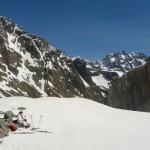 Ski Glacier noir - Pause au dessus du verrou