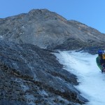 Eiger - Fin de la goulotte entre les névés