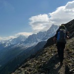 Mont Blanc - Voie normale - Sur le sentier des Rognes