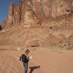 Wadi Rum - Lionheart - Suivre le trait rouge