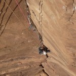 Wadi Rum - Inshallah factor - Le crux, pas large et pas facile à protéger
