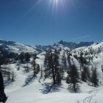 Ski hors piste Montgenèvre - Vue sur le Rochebrune