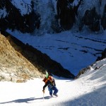 Couloir NE de Tré la tête - Face au majestueux Mont-Blanc