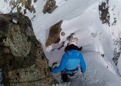 Stage initiation alpinisme - Sur l'arête vers le col du Glacier Blanc