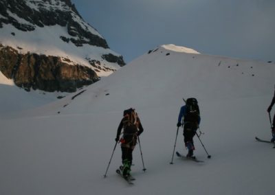 Raid ski Haute Maurienne - Départ pour le col de la Bessanèse