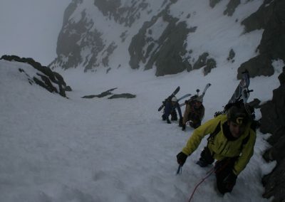 Raid ski Haute Maurienne - L'équipe dans le couloir