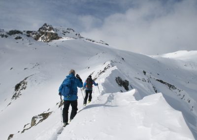 Ski de randonnée Pelvoux - Après la croix du Chastellet, sur l'arête