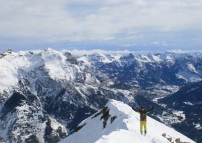 Ski de randonnée Pelvoux - Tor profite du paysage