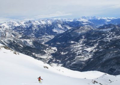 Ski de randonnée Pelvoux - Vue plongeante sur la Vallouise