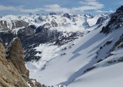 Ski rando Ceillac - Pas du Curé - Skis sur le sac