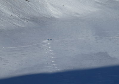 Raid ski randonnée Cerces - Premier tricotage au fond du Crouzet