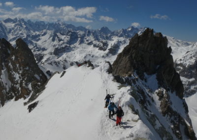 Raid ski randonnée Cerces - Sur la crête de la Pointe des Cerces