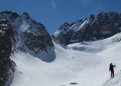 Raid ski randonnée Cerces - En redescendant de la Pointe des Cerces