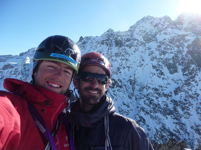 Sylvain Audibert et Nicolas Draperi au sommet de la Marguerite Défouraillée