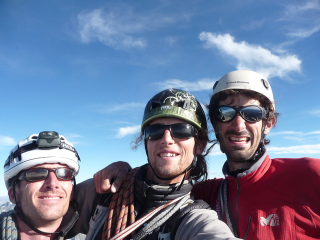 L'équipe au sommet du Grand Pic de la Meije