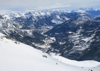 Ski de randonnée Pelvoux - Vue plongeante sur la Vallouise