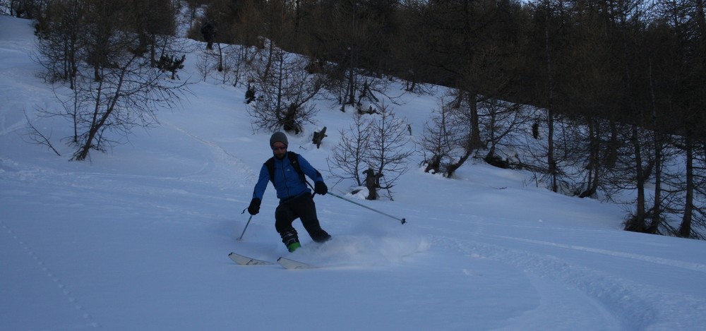 Ski de randonnée - Les Orres - Clem découvre les joies de la profonde