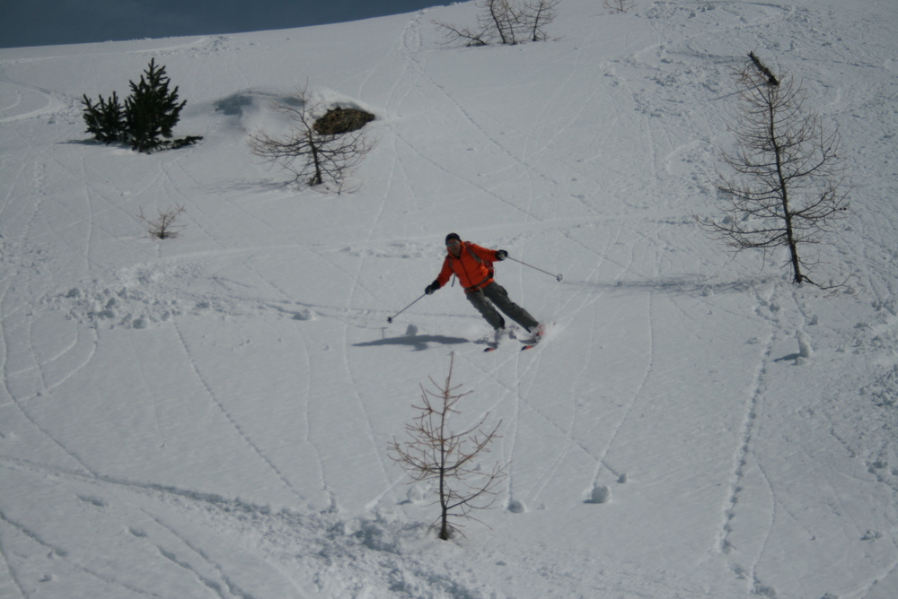 Raid ski Queyras - Tête du Longet - On trouve même un peu de poudre
